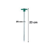 10 Stück Stahl Hering 25 cm - rundes Profil Ø8mm - Felsnagel Zelthering harter Boden Zeltnagel Zeltpflock Erdspieß Camping Zubehör Outdoor Set