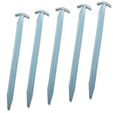 5 Stück Stahl Hering 30 cm - T-Profil - Felsnagel Zelthering harter Boden Zeltnagel Zeltpflock Erdspieß Camping Zubehör Outdoor Set