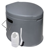 Mobile Campingtoilette mit herausnehmbaren Eimer - bis 120kg Sitzhöhe 37cm Camping Nottoilette Mobile Toilettenbeutel klappbar Toilettenstuhl WC Garten Zelt Pool Baustelle