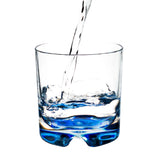 Melamin Geschirr Set Jesolo Blau für 2 Personen - 8 Teile - mit blauem Trinkglas 200ml aus Polycarbonat - Steingutoptik Campinggeschirr