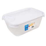 Vorratsdose 3,6 Liter mit Deckel Frischhaltedose - Aufbewahrungsbox mit Deckel - lebensmittelecht - transparent mit weißem Deckel - rechteckig