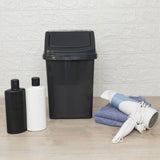 Mülleimer mit Schwingdeckel 8 Liter eckig Schwingdeckeleimer Kunststoff Küche Büro Bad Putzeimer Kosmetikeimer Papierkorb Eimer Abfalleimer Abfallbehälter Mülltonne Müll Abfallsammler