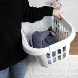 Hüft Wäschekorb 43 Liter mit 3 Griffmulden - 60x39x29 cm ergonomisch geformt - mit Löcher - Haushaltskorb Wäschesammler
