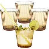 4 x Campingglas aus Acryl 360ml bunt - Trinkglas Acrylglas Wasserglas Kunststoff Camping Garten Echtglasoptik Picknick Becher Kinder Senioren Longdrink Coktail