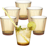 6 x Campingglas aus Acryl 360ml bunt - Trinkglas Acrylglas Wasserglas Kunststoff Camping Garten Echtglasoptik Picknick Becher Kinder Senioren Longdrink Coktail
