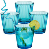 4 x Campingglas aus Acryl 360ml bunt - Trinkglas Acrylglas Wasserglas Kunststoff Camping Garten Echtglasoptik Picknick Becher Kinder Senioren Longdrink Coktail