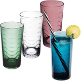 Campingglas aus Acryl 260ml - 4 Personen - Trinkglas Acrylglas Wasserglas Kunststoff Camping Garten Echtglasoptik Picknick Becher Kinder Senioren Longdrink Coktail