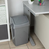 Mülleimer mit Schwingdeckel 25 Liter eckig Schwingdeckeleimer Kunststoff Küche Büro Bad Putzeimer Kosmetikeimer Papierkorb Eimer Abfalleimer Abfallbehälter Mülltonne Müll Abfallsammler