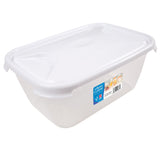 5 Stück Vorratsdose Set 6 Liter mit Deckel Frischhaltedose - Aufbewahrungsbox mit Deckel lebensmittelecht - transparent mit weißem Deckel - rechteckig