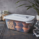 Vorratsdose 6 Liter mit Deckel Frischhaltedose - Aufbewahrungsbox mit Deckel lebensmittelecht - transparent mit weißem Deckel - rechteckig