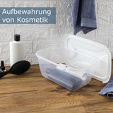 Vorratsdose 6 Liter mit Deckel Frischhaltedose - Aufbewahrungsbox mit Deckel lebensmittelecht - transparent mit weißem Deckel - rechteckig
