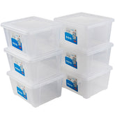 6 x Aufbewahrungsbox mit Deckel 2 Liter - 19x16x10 cm - transparent stapelbar LEBENSMITTELECHT - Kunststoff Box Kiste - Plastik Behälter Organizer - Büro Haushalt Küche Kinderzimmer Spielzeugkiste