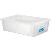 UNTERBETTKOMMODE - Aufbewahrungsbox mit Deckel 30 Liter 59x39x17 cm transparent stapelbar LEBENSMITTELECHT - Kunststoff Box Kiste - Plastik Behälter Organizer Büro Haushalt Küche Kinderzimmer