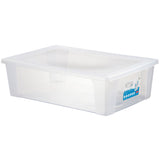 UNTERBETTKOMMODE - Aufbewahrungsbox mit Deckel 30 Liter 59x39x17 cm transparent stapelbar LEBENSMITTELECHT - Kunststoff Box Kiste - Plastik Behälter Organizer Büro Haushalt Küche Kinderzimmer