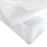 6 x UNTERBETTKOMMODE - Aufbewahrungsbox mit Deckel 30 Liter 59x39x17 cm transparent stapelbar LEBENSMITTELECHT - Kunststoff Box Kiste - Plastik Behälter Organizer Büro Haushalt Küche Kinderzimmer