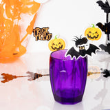 4x Halloween Party Gläser aus Acryl 320ml LILA - Tischdeko Trinkglas Acrylglas Kunststoff Wasserglas Garten Echtglasoptik Picknick Becher Kinder Senioren Longdrink Coktail