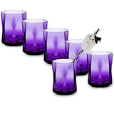 6x Halloween Party Gläser aus Acryl 300ml LILA - Tischdeko Trinkglas Acrylglas Kunststoff Wasserglas Garten Echtglasoptik Picknick Becher Kinder Senioren Longdrink Coktail