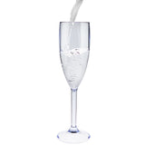 18 x Campingglas Champagner Fluter Sektglas 150 ml blau transparent BPA frei - Gläser Set - Champagnerglas