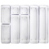 Schubladen Ordnungssystem 8 Teile 32x40 cm 4 Größen 5,5cm hoch klar transparent Antislip - Organizer für Schminktisch Kosmetik Bad Küche Kiste Besteck Aufbewahrungsbox Ordnungsbox Schubladeneinsatz