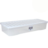 1x Aufbewahrungsbox mit Deckel 55 Liter - 99x40x18cm - transparent - stapelbar - Unterbettkommode