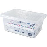 AUFBEWAHRUNGSBOX 18 CM HOCH - 14 Liter - DINA4-Format Aufbewahrungsbox mit Deckel - 40x30x18cm - transparent klar - stapelbar - Kunststoff Box Stapelkiste Unterbettkommode Büro