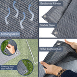 Vorzeltteppich + Heringe Outdoorteppich GRAU-BLAU Zeltteppich Zeltunterlage Outdoor Camping Vorzelt Teppich Matte Campingteppich Vorzeltboden Zeltboden, Balkon, Terasse, große XL Picknickdecke