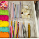 Schubladen Ordnungssystem 16x8 cm klar transparent 5,5 cm hoch Antislip - Organizer für Schminktisch Kosmetik Bad Küche Büro Box Kiste Besteck Aufbewahrungsbox klein Ordnungsbox Schubladeneinsatz