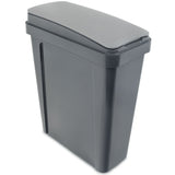 25 Liter Mülltonne Dunkel-Grau Recyclingtonne 20x40x50cm mit abnehmbarem Klappdeckel - Schmal Küche Mistkübel Trash Bin Groß Küchenabfalleimer Papiermülleimer