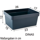 Ordnungsbox - DINA5 Format - 17x25x11 cm - 3,6 Liter - Ordnungskorb Schubladenorganizer Organizerbox Ordnungssystem Kunststoff Aufbewahrung Schrank Bad