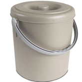 Mülleimer 25 Liter mit verschließbarem Deckel und Henkel - 37cm hoch - Ø31cm Abfallsammler Biomüll Eimer Küche Mülltonne Windeleimer Senioren Baby Kunststoff rund