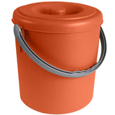 Mülleimer 25 Liter mit verschließbarem Deckel und Henkel - 37cm hoch - Ø31cm Abfallsammler Biomüll Eimer Küche Mülltonne Windeleimer Senioren Baby Kunststoff rund