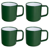 ABS Tassenset non-slip elegante Farben 4 Tassen á 350 ml - grün weiß Campinggeschirr Geschirr Personen Picknick Camping Outdoor