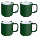 ABS Tassenset non-slip elegante Farben 4 Tassen á 350 ml - grün weiß Campinggeschirr Geschirr Personen Picknick Camping Outdoor