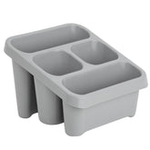 Spülbecken Organizer Grau 17x17x12 cm Sink Caddy Spülmittelorganizer Besteckabtropfbehälter Schwammhalter Küchen Utensilien Organizer Küchenorganizer Spüle Mit Abflusslöcher Kunststoff
