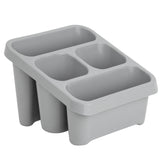 Spülbecken Organizer Grau 17x17x12 cm Sink Caddy Spülmittelorganizer Besteckabtropfbehälter Schwammhalter Küchen Utensilien Organizer Küchenorganizer Spüle Mit Abflusslöcher Kunststoff