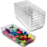 Schubladen Ordnungssystem 32x16 cm klar transparent 5,5 cm hoch Antislip - Organizer für Schminktisch Kosmetik Bad Küche Büro Box Kiste Besteck Aufbewahrungsbox klein Ordnungsbox Schubladeneinsatz