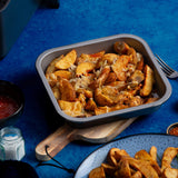 Air Fryer Form 2 Stück 21x21x3,5 cm quadratische Backform für die Heissluftfriteuse - Zubehör klein eckig Einsatz Stahlblech antihaftbeschichtet bis 230°C Backform