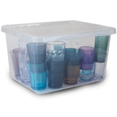 Aufbewahrungsbox mit Deckel 31 Liter - 47x36x26cm - transparent - stapelbar