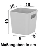 Ordnungsbox - 10x10x10 cm - GRAU - Ordnungskorb - Regalorganizer Wandregal