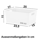 Ordnungsbox - DINA5 - 25x17x11cm - 3.9 Liter - Schubladenorganizer - Ordnungskorb Organizerbox Ordnungssystem