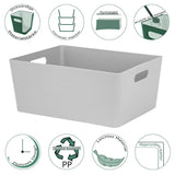 Ordnungsbox - GRAU - DINA4 - 35x26x15cm - 11.5 Liter - Ordnungskorb - Schubladenorganizer - Organizerbox Ordnungssystem Aufbewahrung
