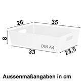 Ordnungsbox - DINA4 - 35x26x8cm - 6 Liter - Ordnungskorb - Schubladenorganizer Organizerbox - Ordnungssystem - Aufbewahrung