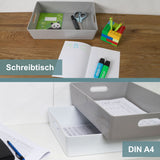 Ordnungsbox - WEIß - DINA4 - 35x26x8cm - 6 Liter - Ordnungskorb - Schubladenorganizer Organizerbox - Ordnungssystem - Aufbewahrung