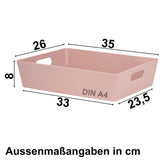 Ordnungsbox - PINK - DINA4 - 35x26x8cm - 6 Liter - Ordnungskorb - Schubladenorganizer Organizerbox - Ordnungssystem - Aufbewahrung