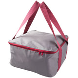 Aufbewahrungstasche 32x32x17 cm grau-weinrot mit WASCHSCHÜSSEL - ideal für Campinggeschirr Keder-Nahtverstäkung - Reißverschluß - Tragetasche Campingzubehör - Tasche für Melamingeschirr - Outdoor