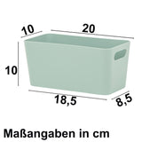 Ordnungsbox - 20x10x10 cm - GRÜN - 1,4 Liter - Ordnungskorb Schubladenorganizer