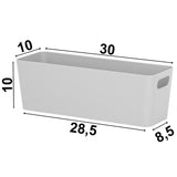 Ordnungsbox - GRAU - 30x10x10cm 2 Liter - mit Beschriftungsclip