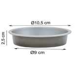 Air Fryer Förmchen Ø10,5x2,5 cm runde kleine Backförmchen für die Heissluftfriteuse - Zubehör klein Einsatz Stahlblech antihaftbeschichtet bis 230°C Backform