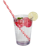 Melamin Geschirr Set Toskana Deep für 6 Personen - 24 Teile Rot-Grün - Mandala-Optik mit klaren Trinkgläsern 580 ml Essgeschirr Campinggeschirr