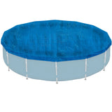 Poolabdeckung rund für Frame Pool D-366cm - mit Fixierseilen - 110g/qm PE - Wasserdicht - UV-stabil Poolabdeckplane Stahlrahmenpool Cover Swimmingpool Familienpool Poolzubehör Planschbecken